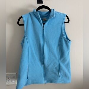 L.L. Bean 100% Fleece Casual Vest (Sky Blue, Large)